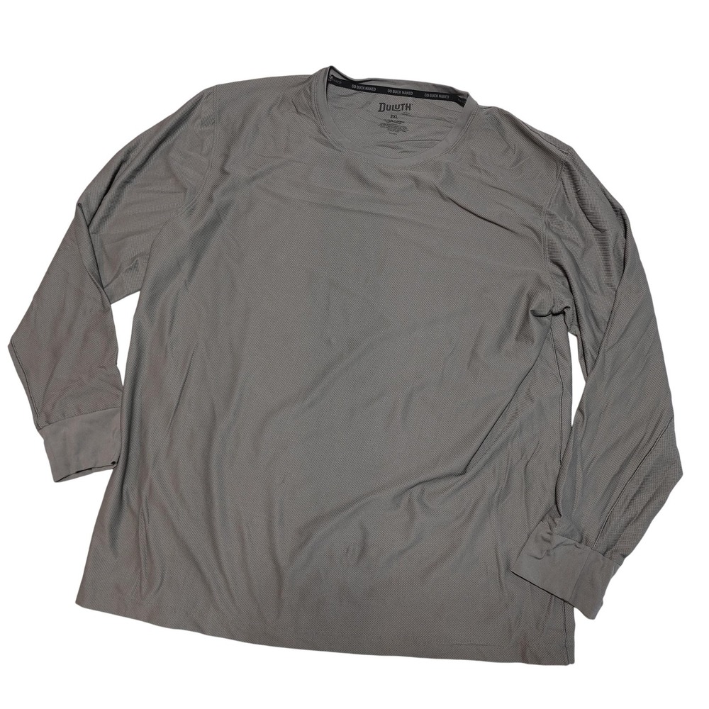 Duluth Trading Go Buck Naked Shirt Mens 2XL Gray Long Sleeve Mesh Performance